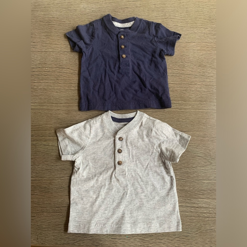 Set of 2 Carter's 3m Navy and Gray Henley T-Shirts